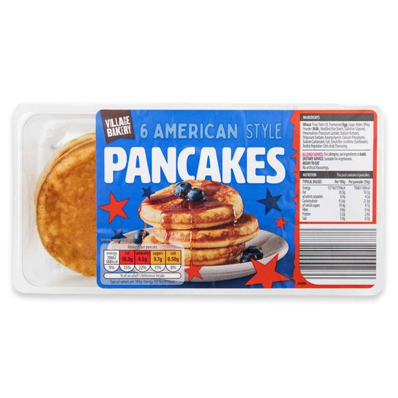 Village Bakery American Style Pancakes 6 Pack